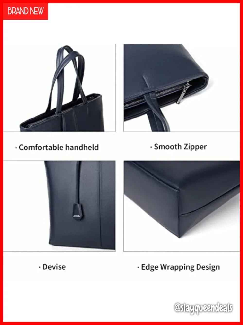Leather Large Capacity Tote Bag for Men Business Briefcase Shoulder Bag with